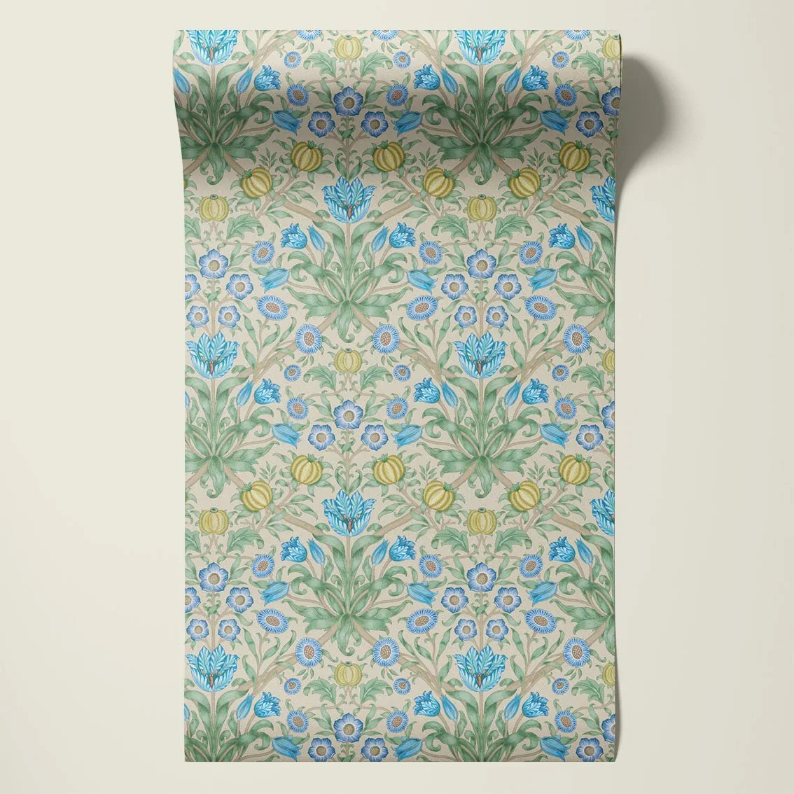 Behang Blooming Flowers Blue - Story of July