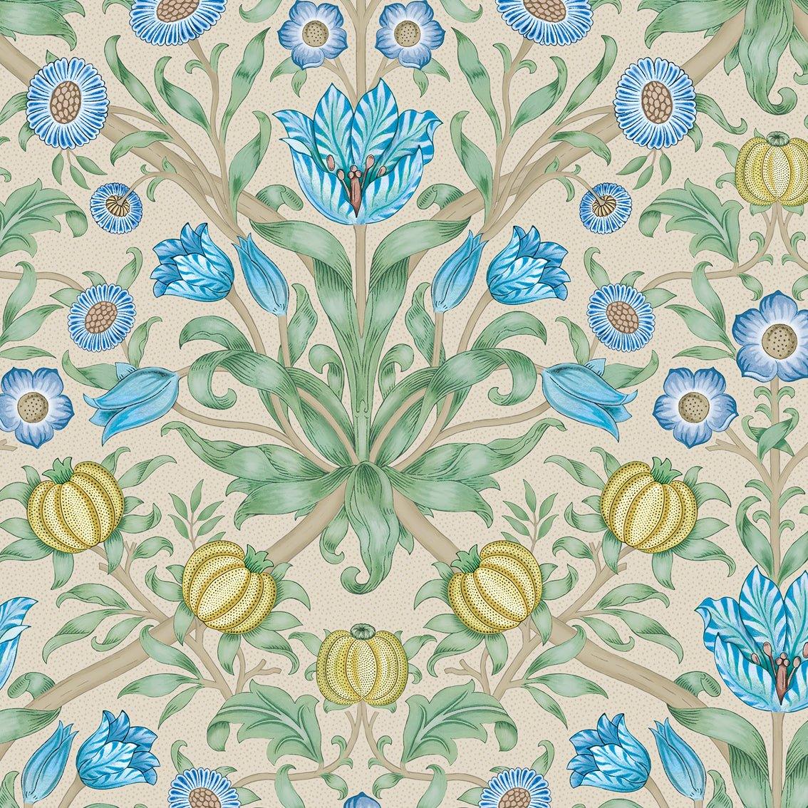 Behang Blooming Flowers Blue - Story of July