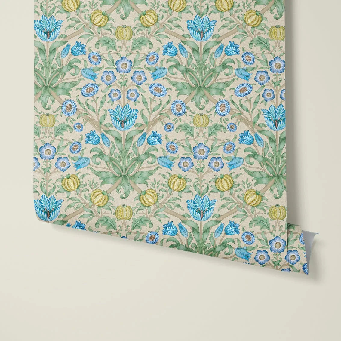 Behang Blooming Flowers Blue - Story of July
