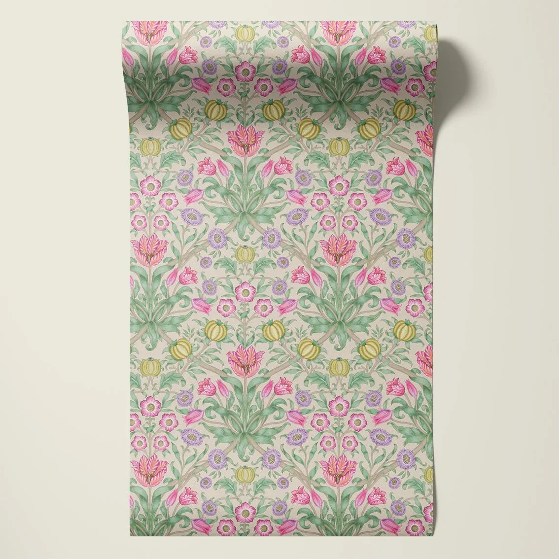 Behang Blooming Flowers Pink - Story of July