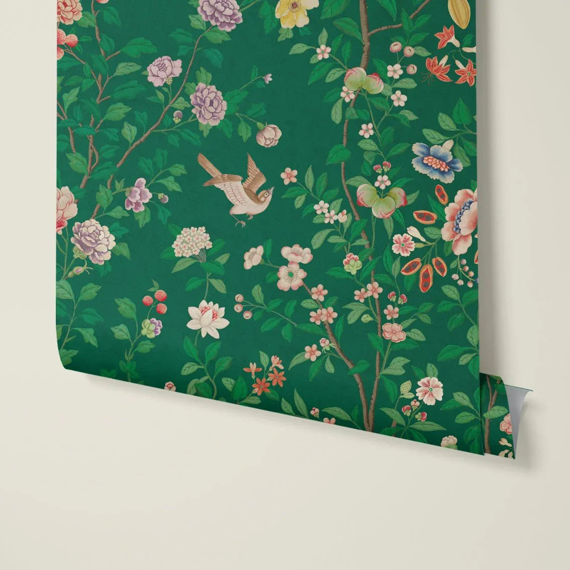 Behang Chinoiserie Darkgreen - Story of July