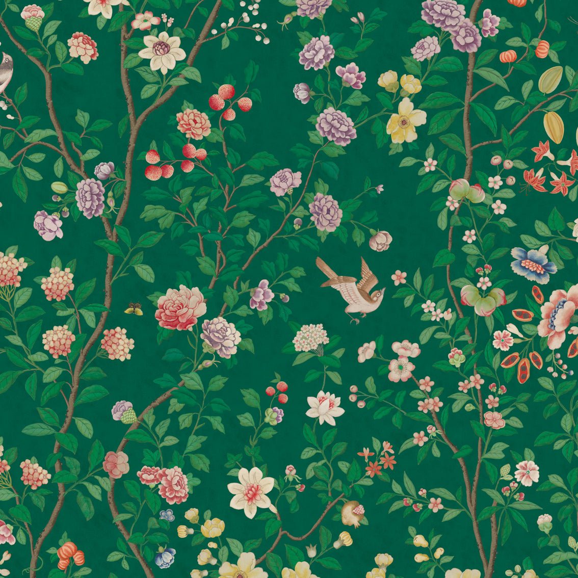 Behang Chinoiserie Darkgreen - Story of July