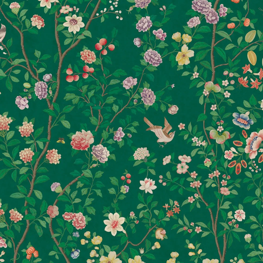 Behang Chinoiserie Darkgreen - Story of July