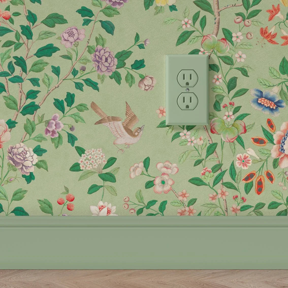 Behang Chinoiserie Lightgreen - Story of July