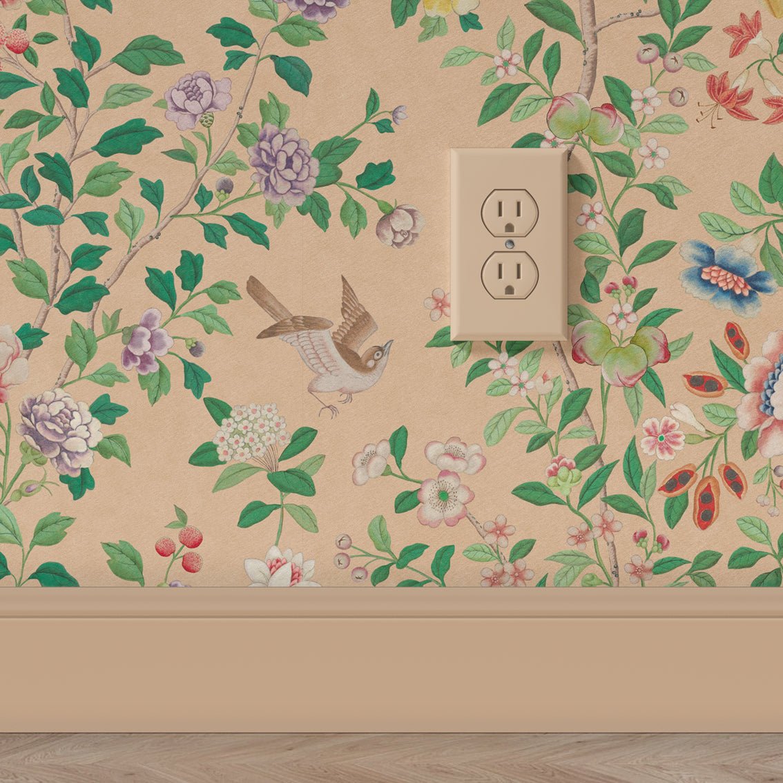 Behang Chinoiserie Terra - Story of July