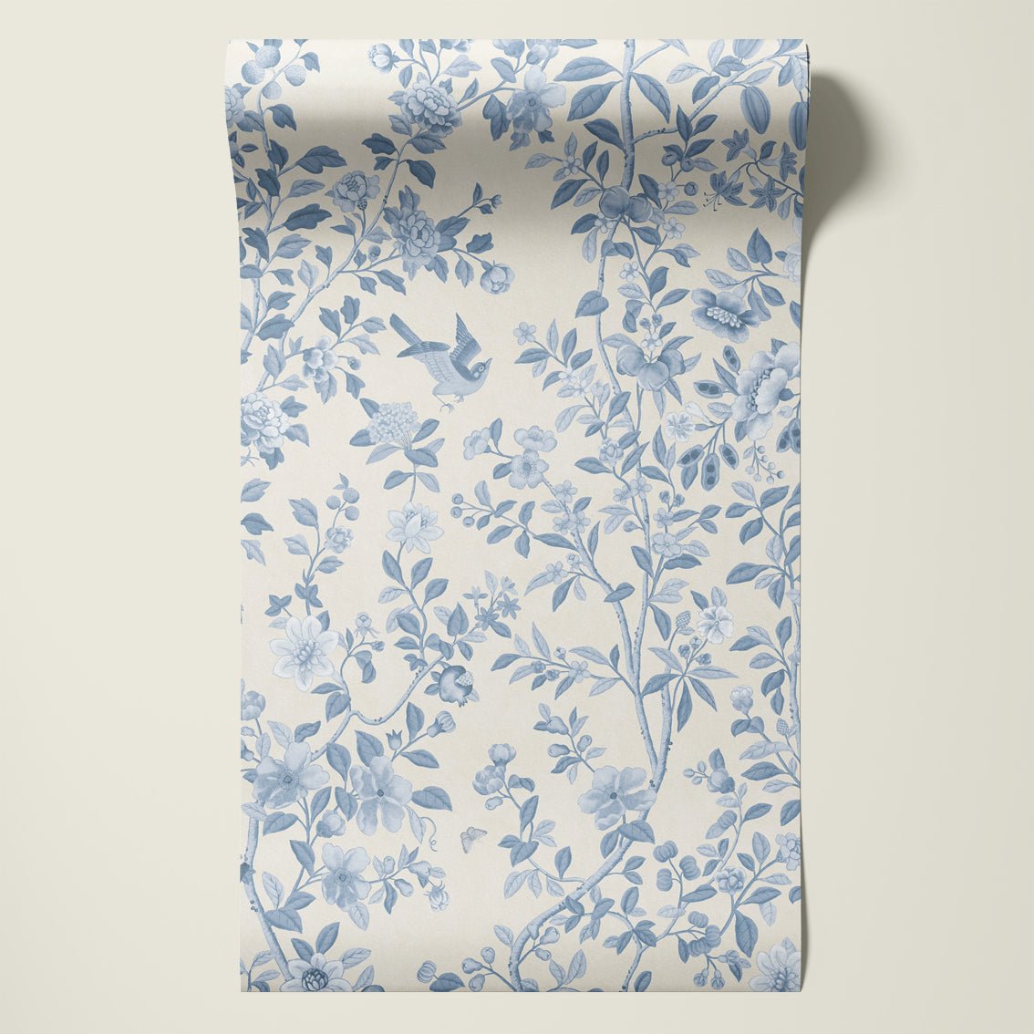 Behang ChInoiserie Tone in Tone Blue - Story of July