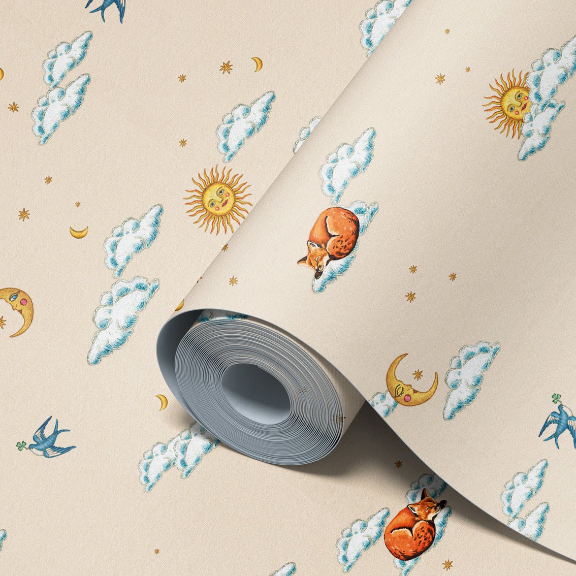 Behang Embroiderd Fox - Story of July