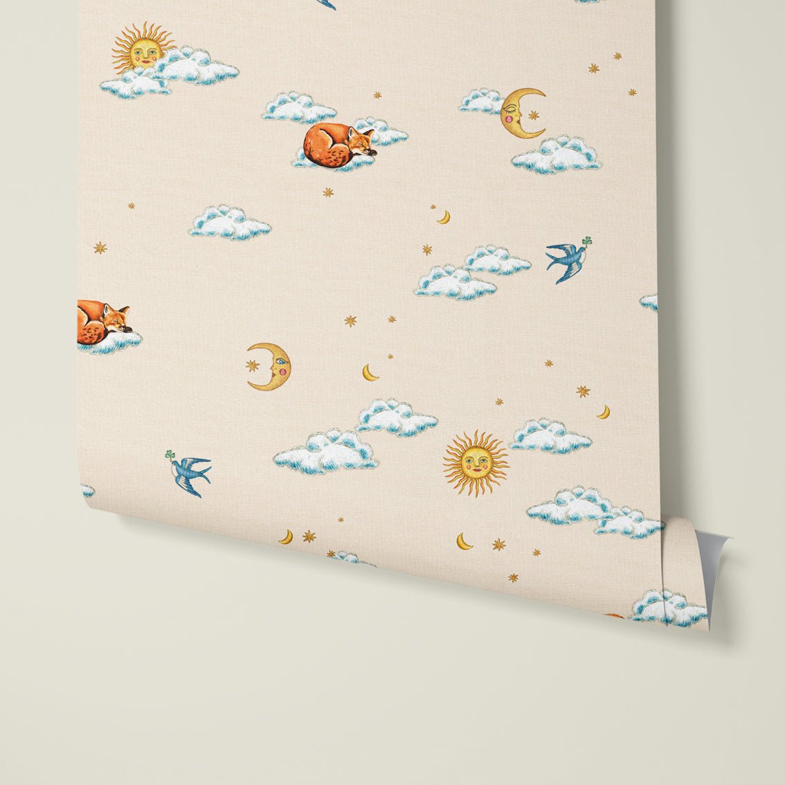 Behang Embroiderd Fox - Story of July