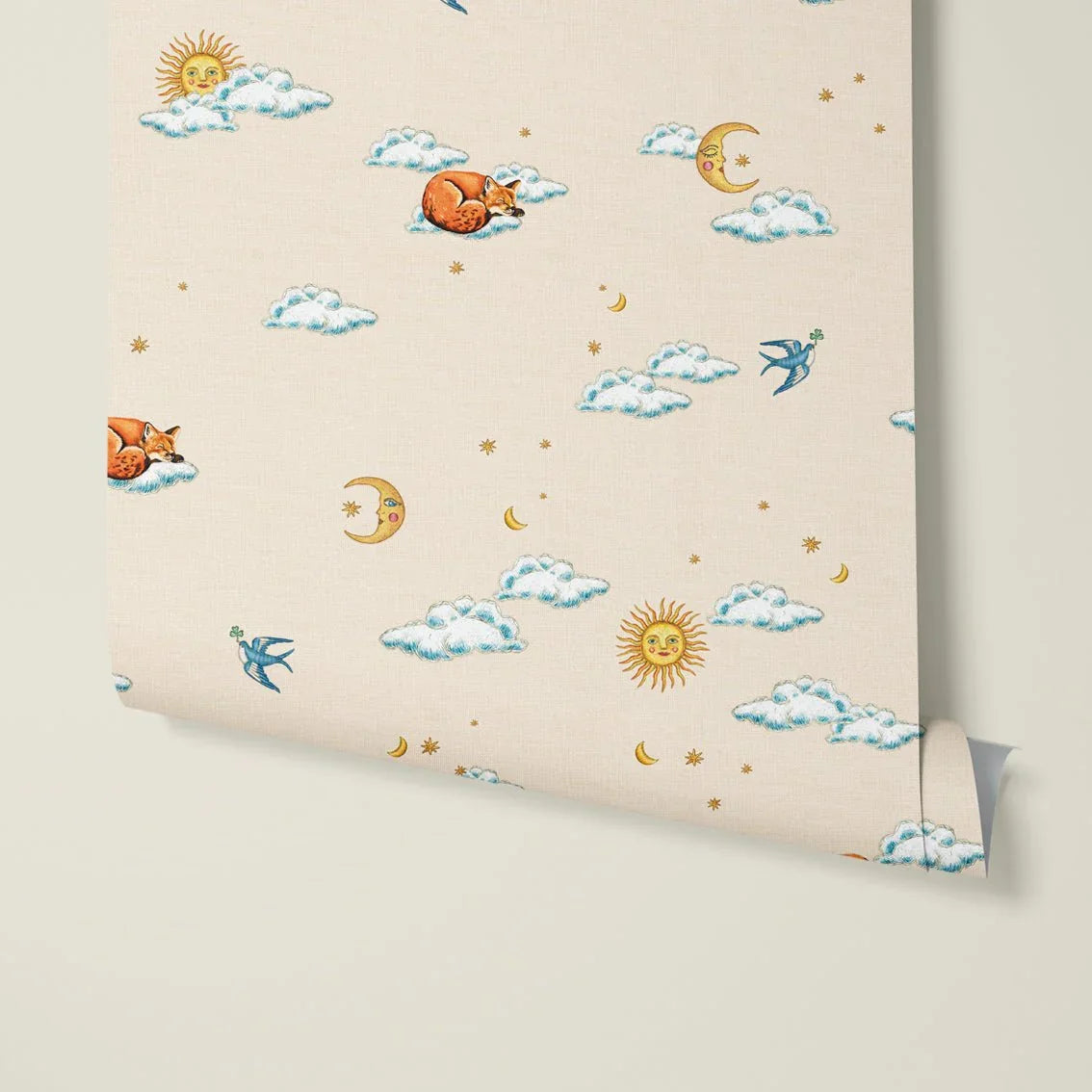 Behang Embroiderd Fox - Story of July