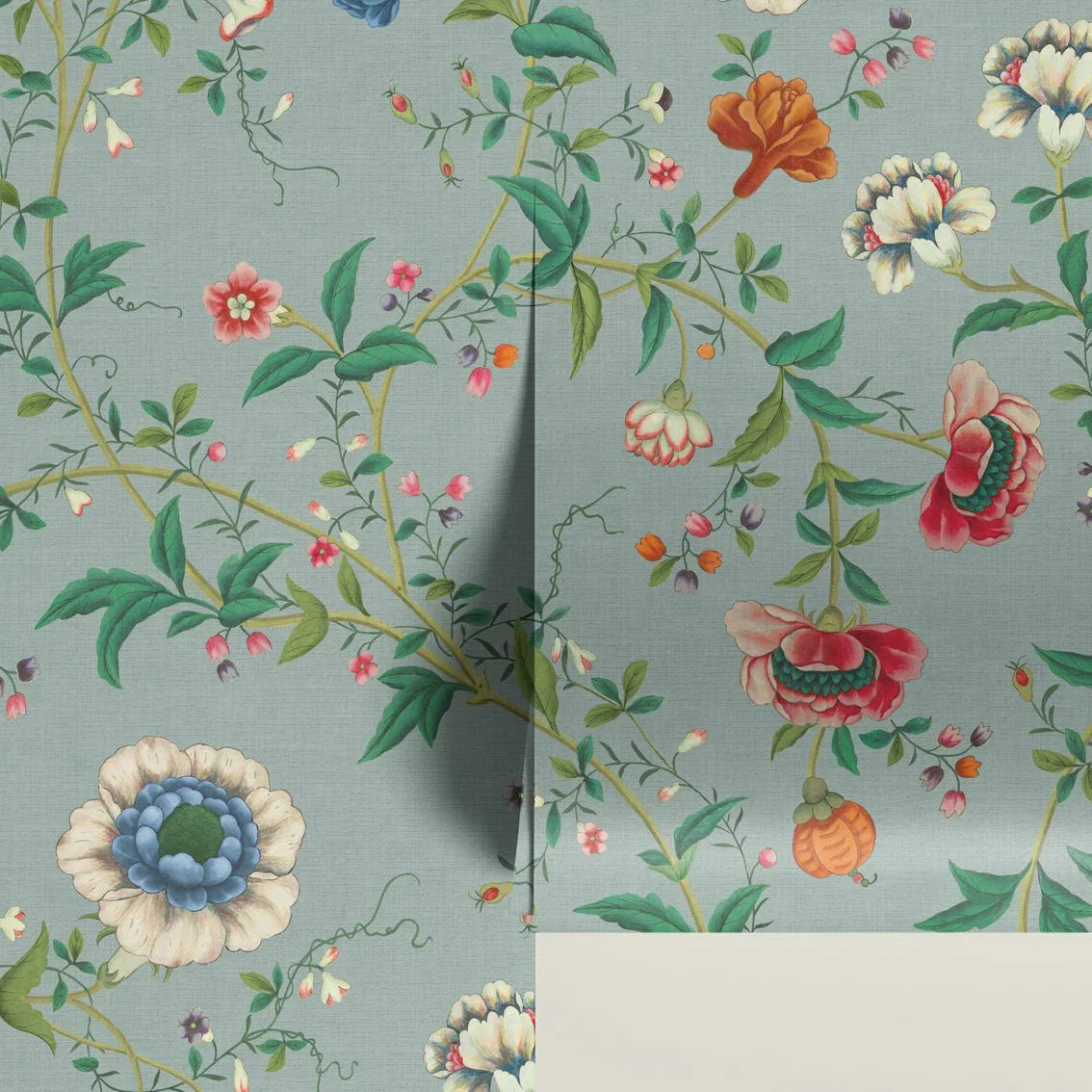 Behang Floral Heritage Light Blue - Story of July