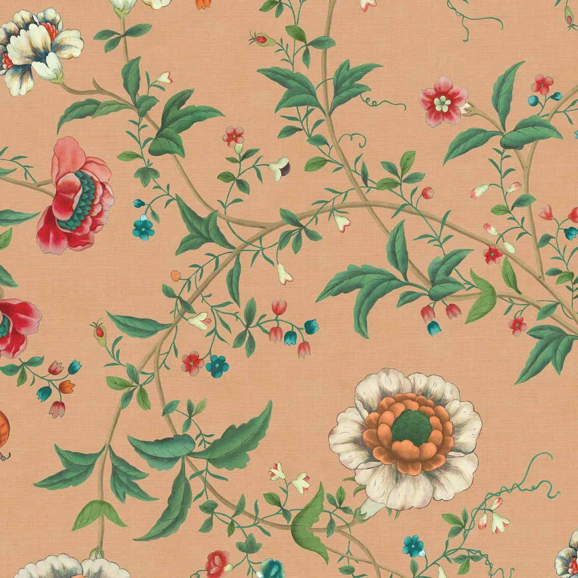 Behang Floral Heritage Terra - Story of July