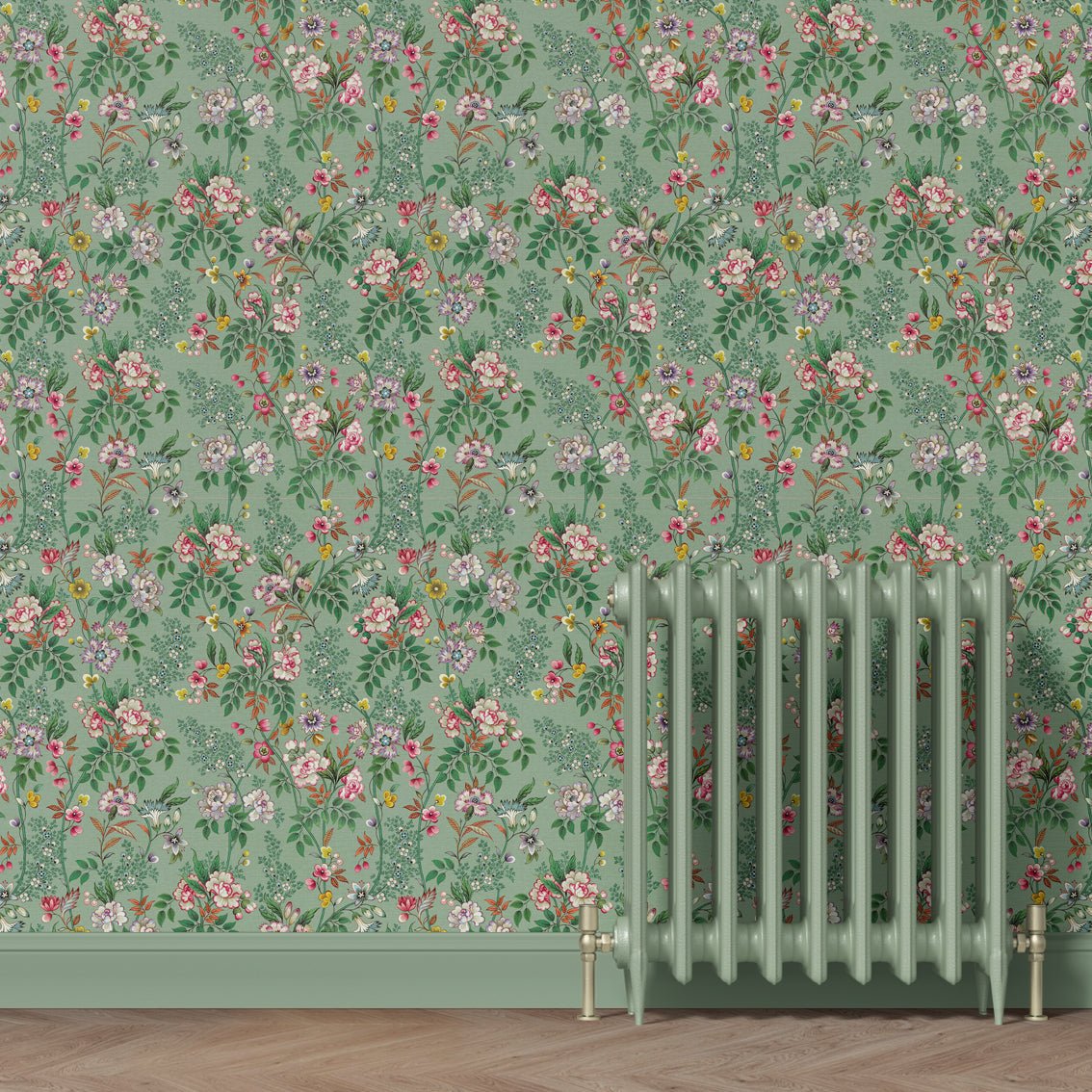 Behang Little Flowers Lightgreen - Story of July