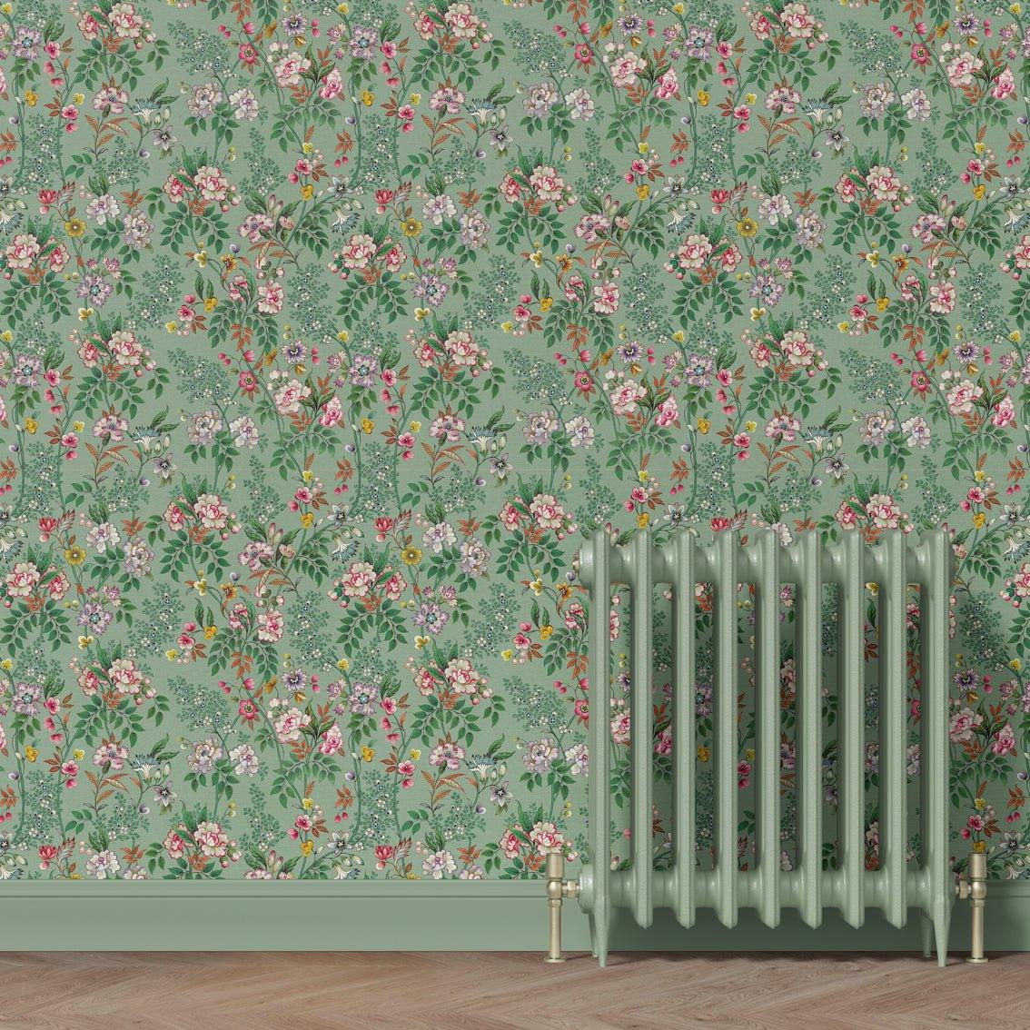 Behang Little Flowers Lightgreen - Story of July