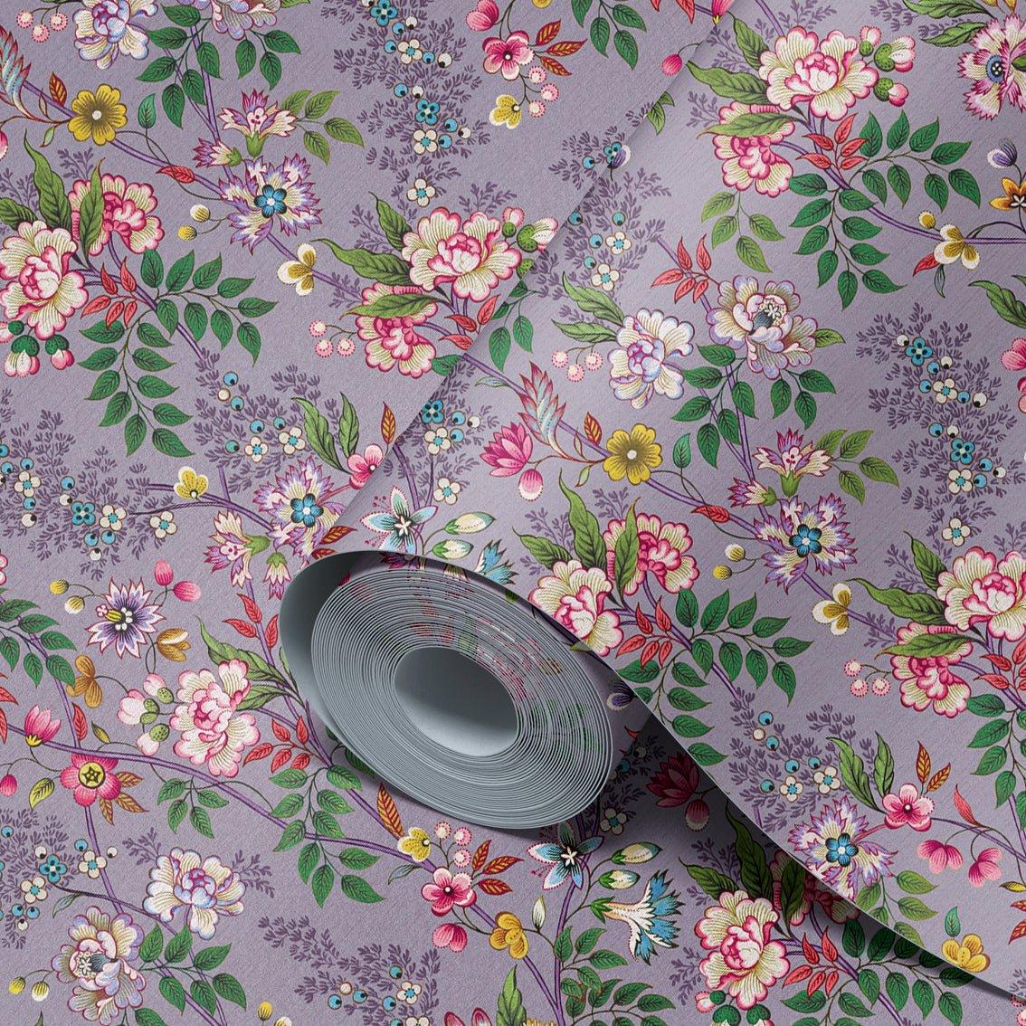 Behang Little Flowers Lila - Story of July