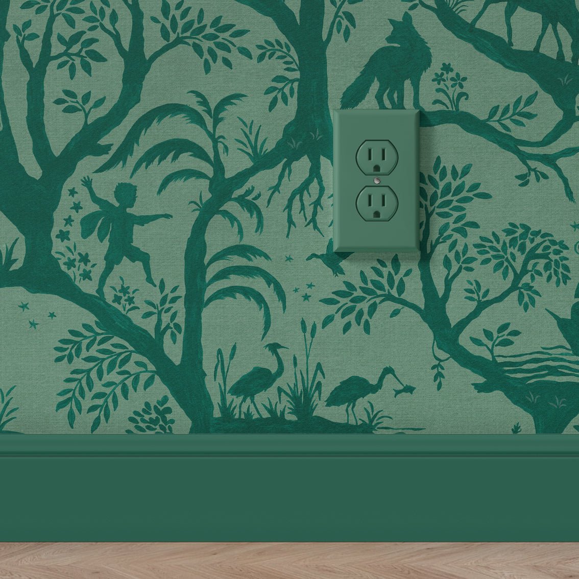 Behang Papercut Forest Green - Story of July