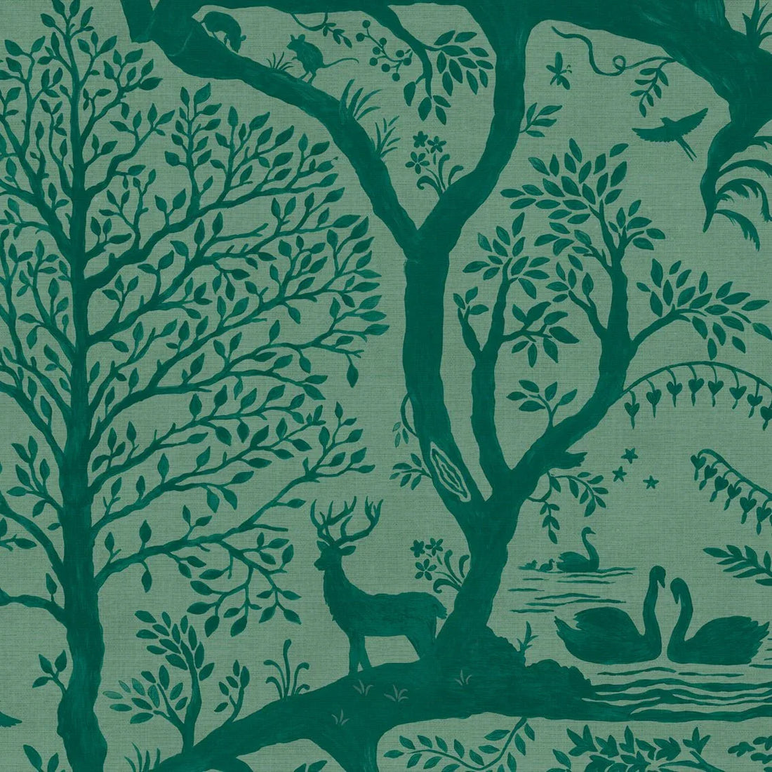 Behang Papercut Forest Green - Story of July