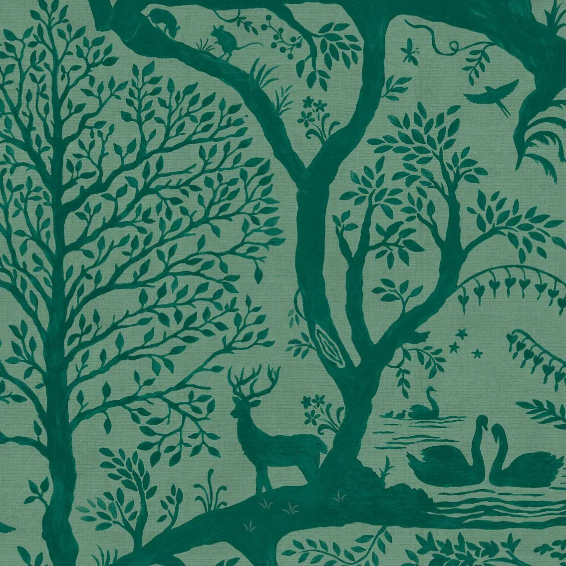 Behang Papercut Forest Green - Story of July
