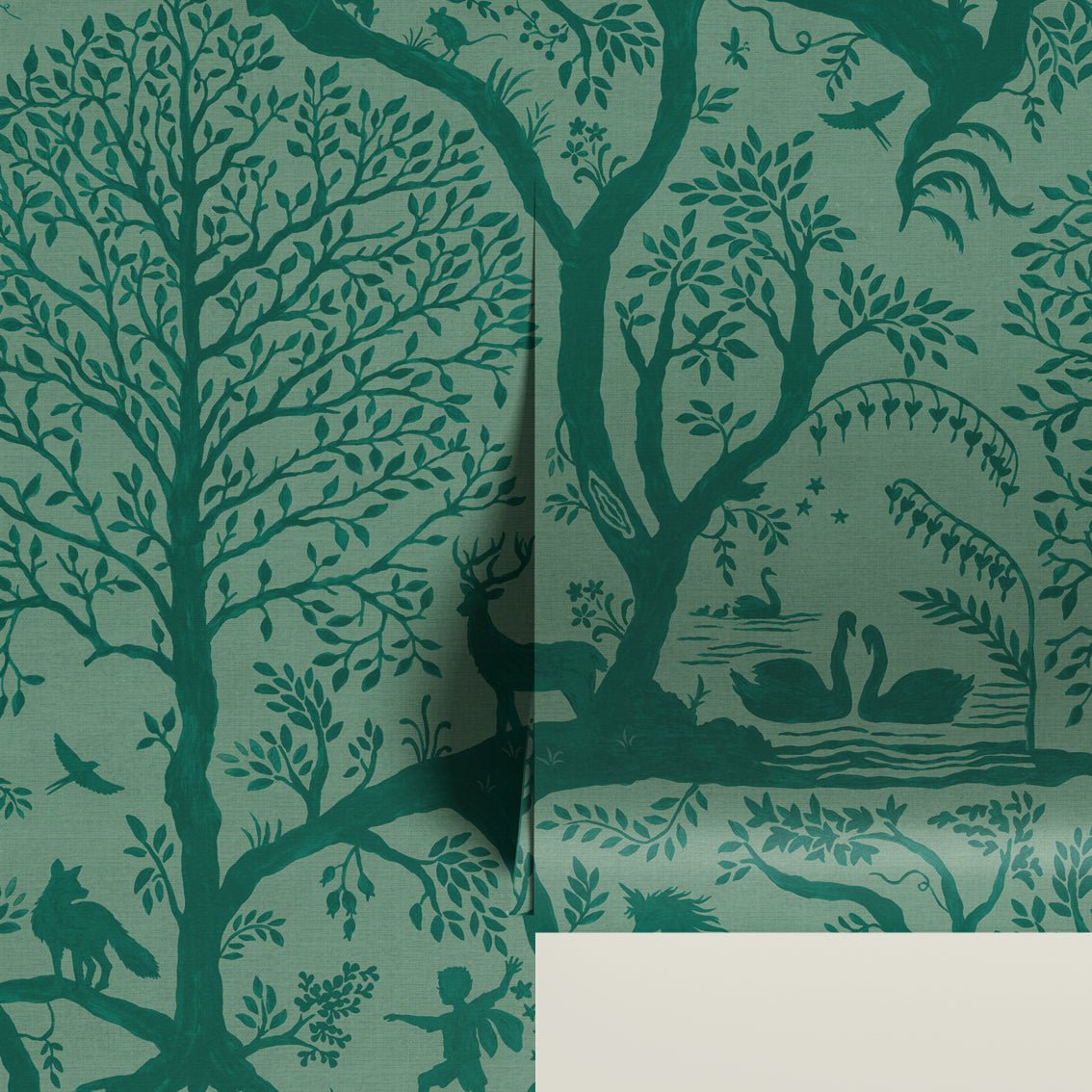 Behang Papercut Forest Green - Story of July