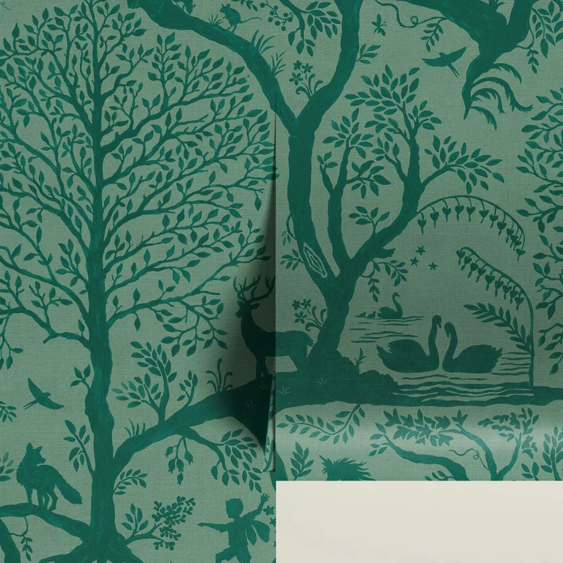 Behang Papercut Forest Green - Story of July