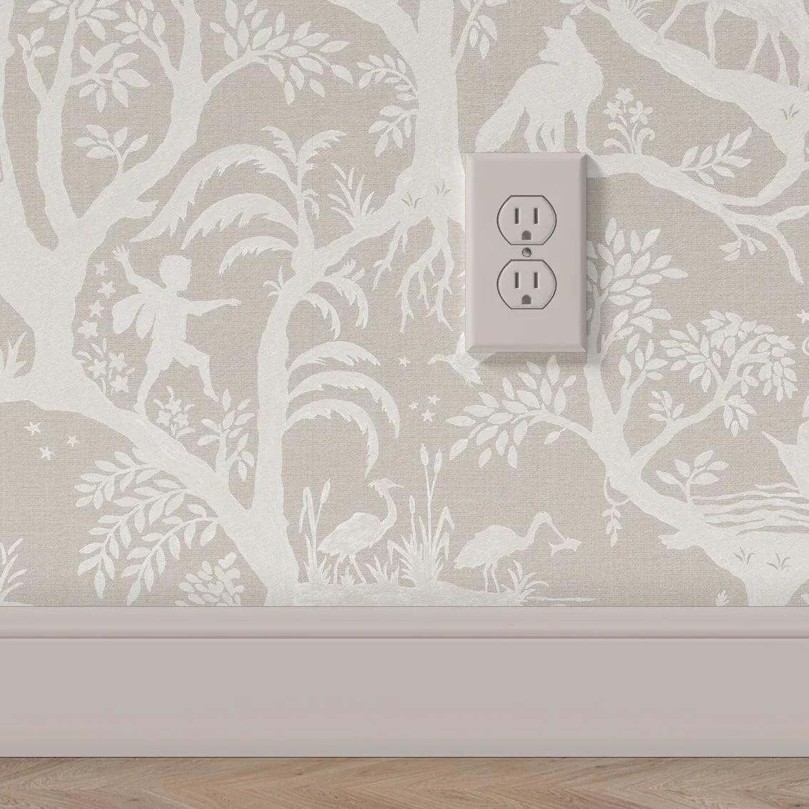 Behang Papercut Forest Khaki - Story of July