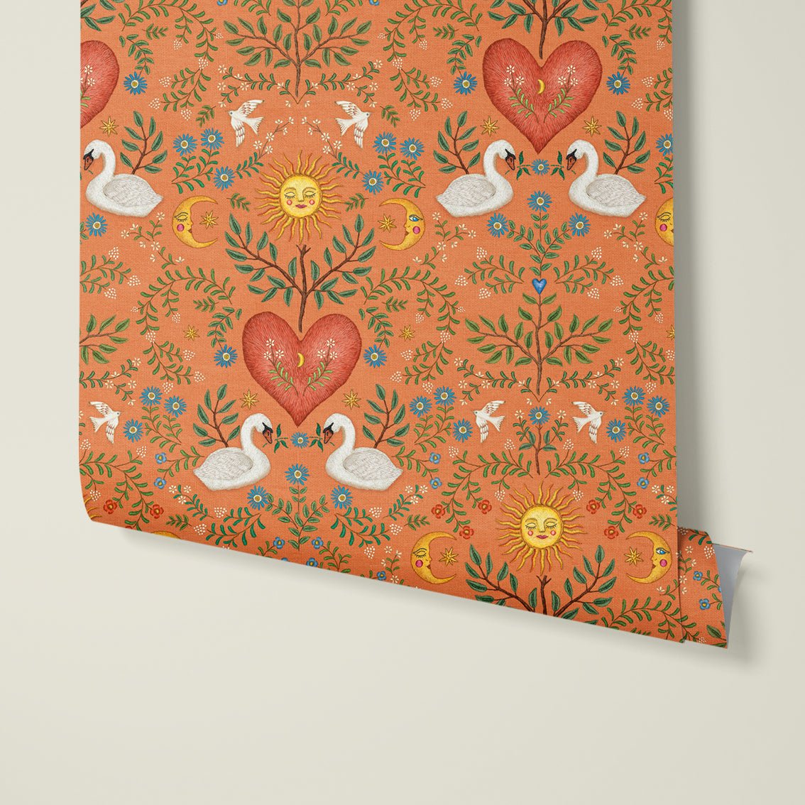 Behang Swan Heart Terra - Story of July