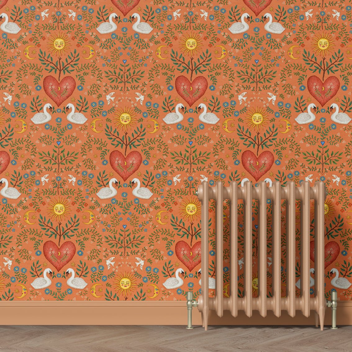 Behang Swan Heart Terra - Story of July