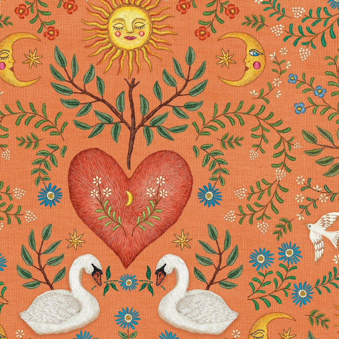 Behang Swan Heart Terra - Story of July