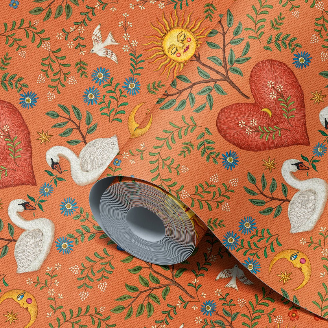 Behang Swan Heart Terra - Story of July