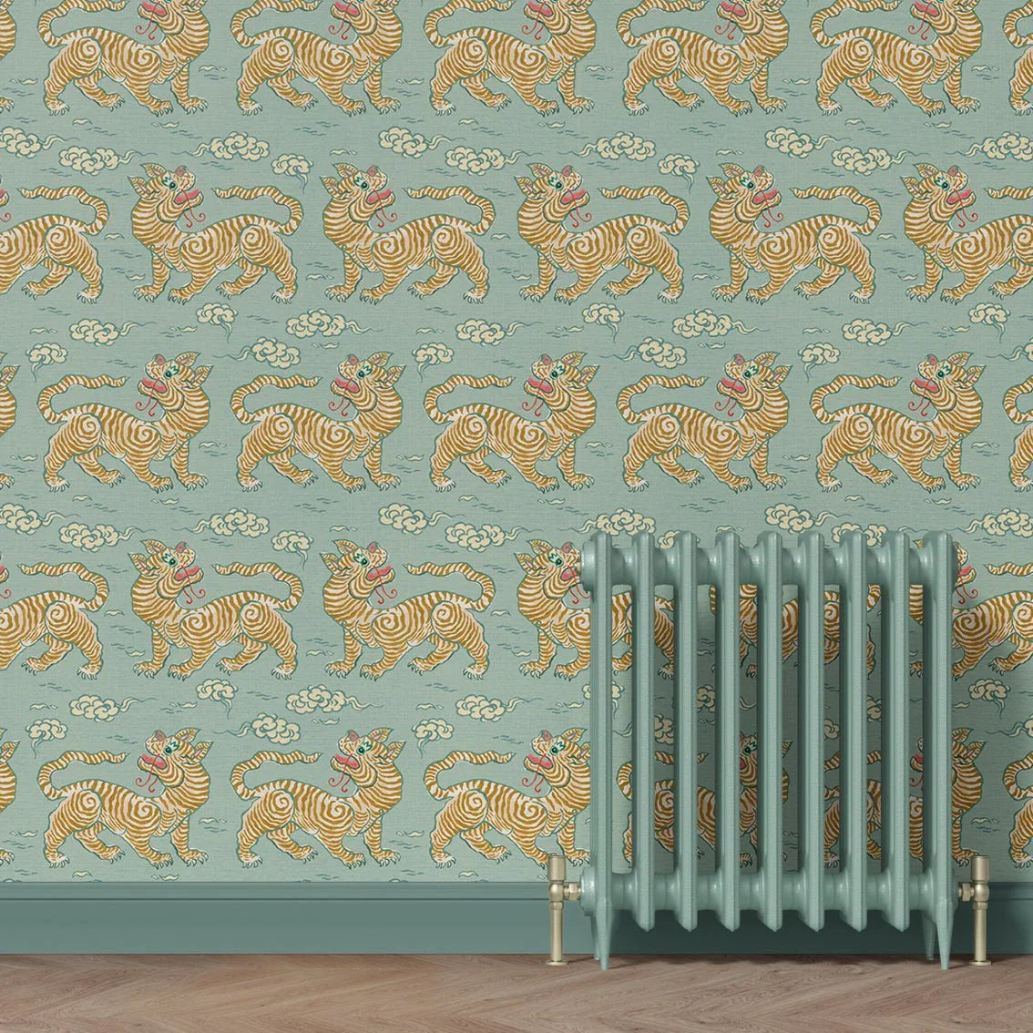 Behang Vintage Tigers Blue - Story of July