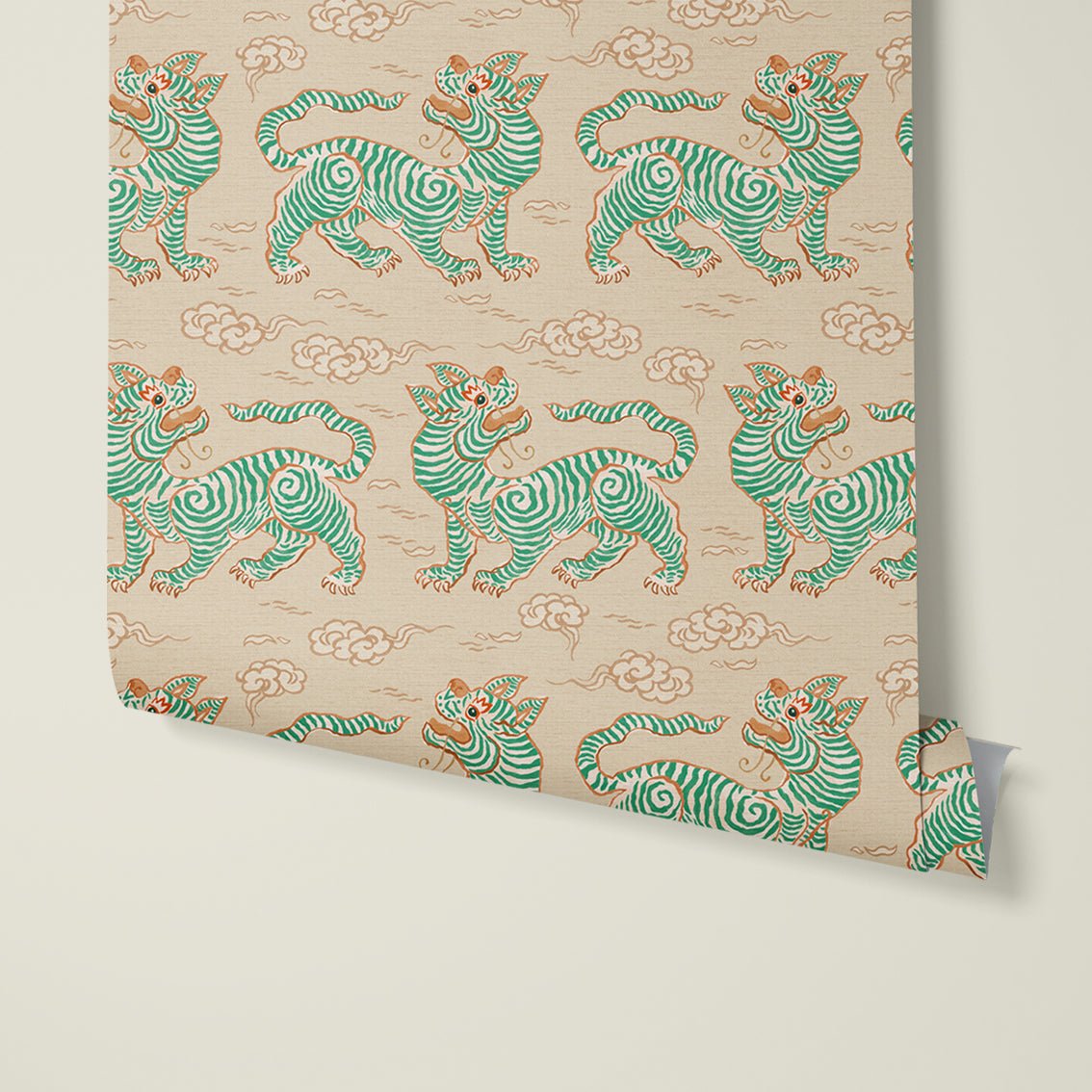Behang Vintage Tigers Green - Story of July