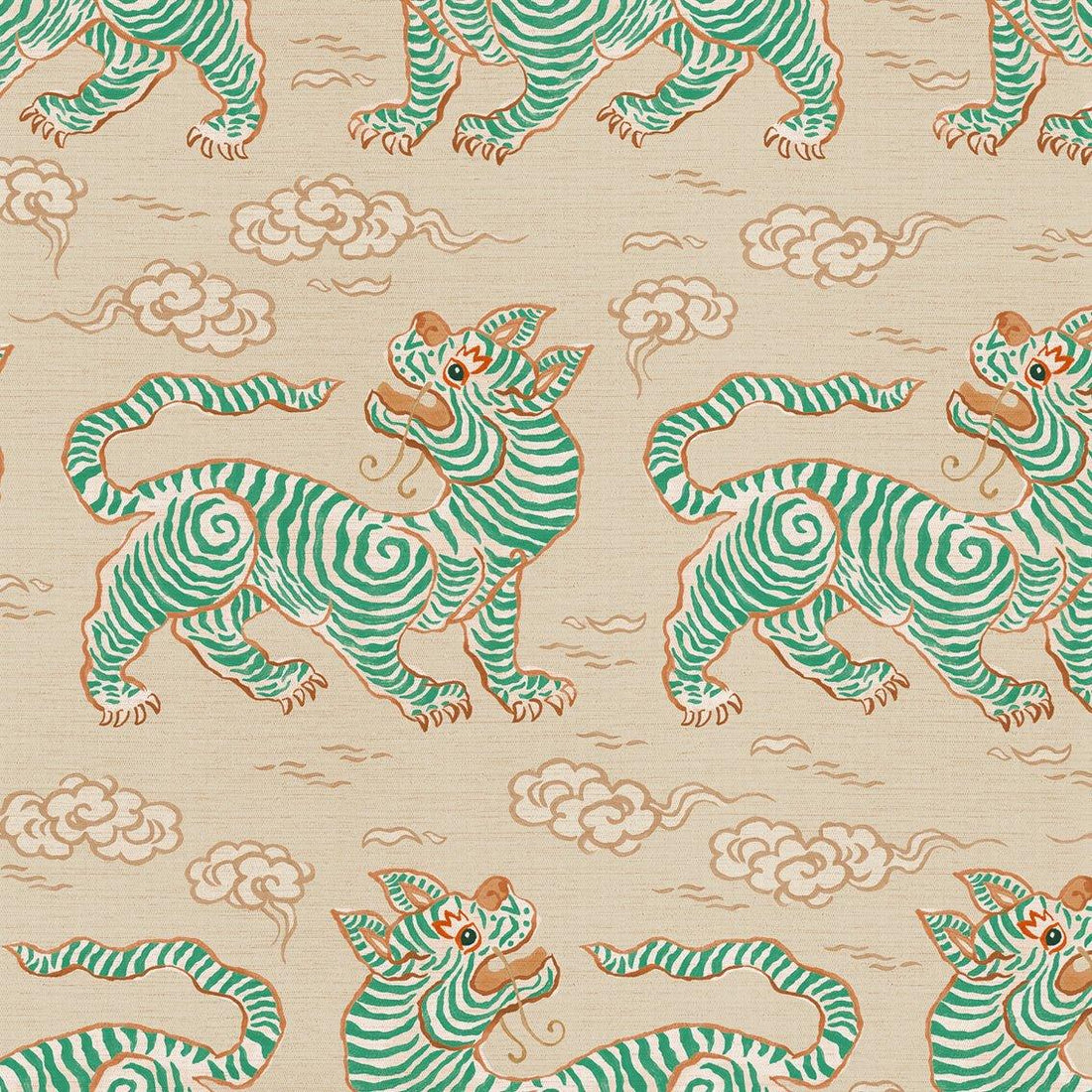Behang Vintage Tigers Green - Story of July