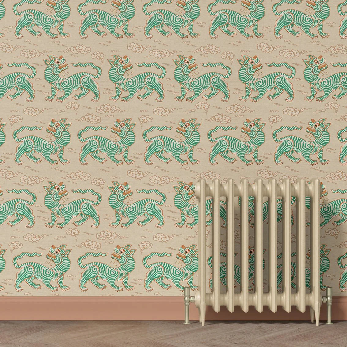Behang Vintage Tigers Green - Story of July