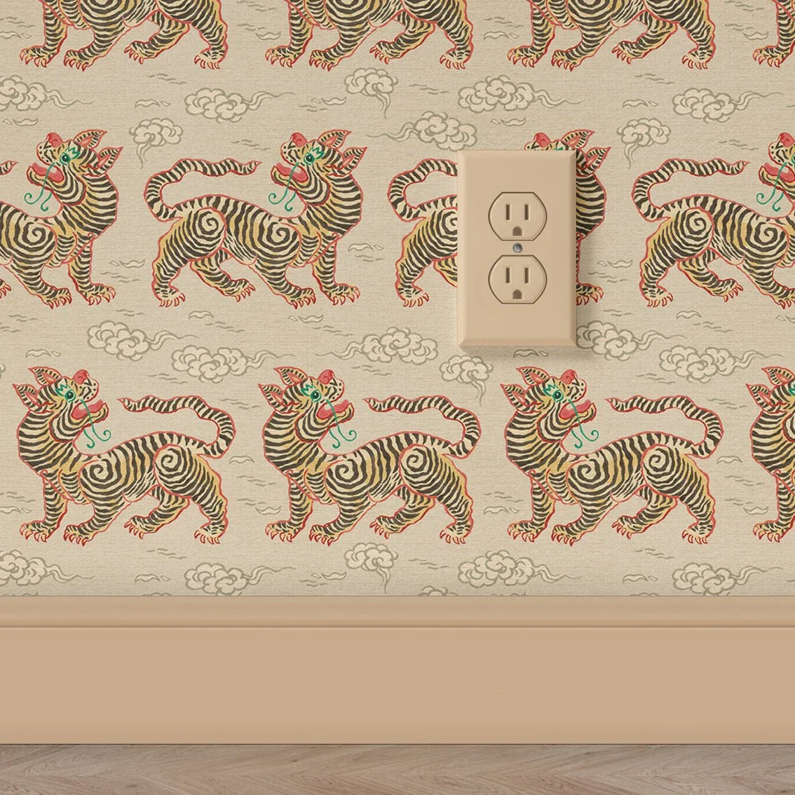 Behang Vintage Tigers Offwhite - Story of July