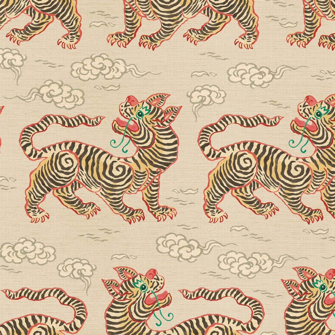 Behang Vintage Tigers Offwhite - Story of July