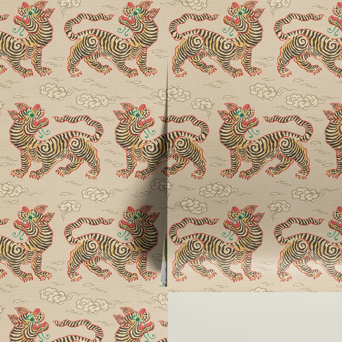 Behang Vintage Tigers Offwhite - Story of July