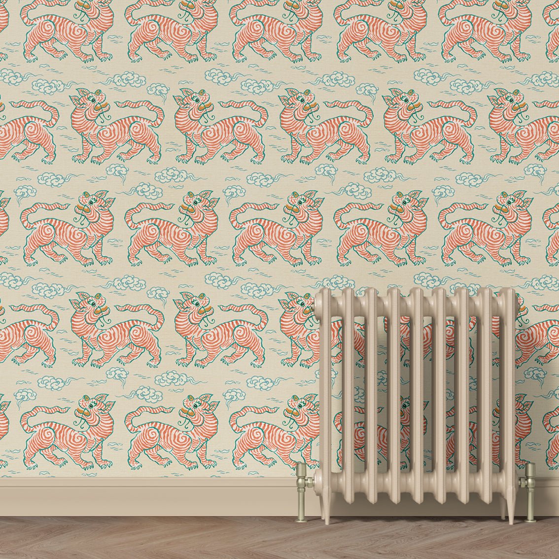 Behang Vintage Tigers Terra - Story of July