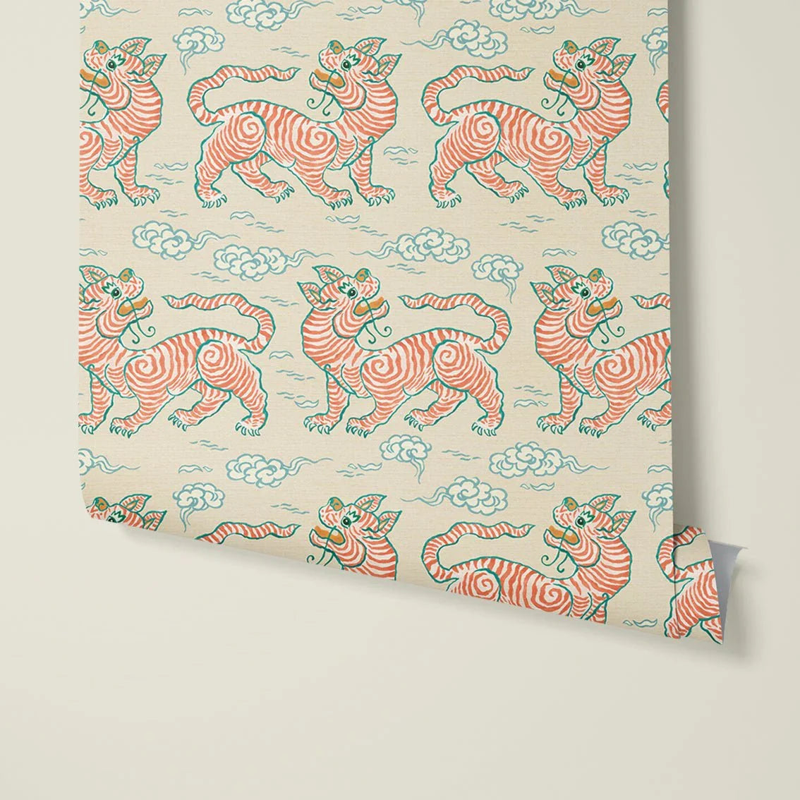 Behang Vintage Tigers Terra - Story of July