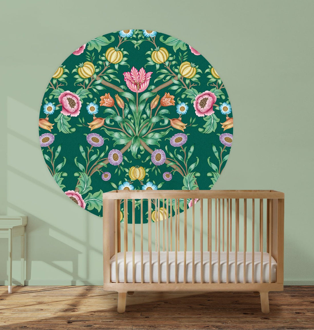 Behangcirkel Blooming Flowers Green - Story of July