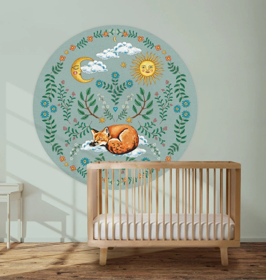 Behangcirkel Embroider Fox Green - Story of July