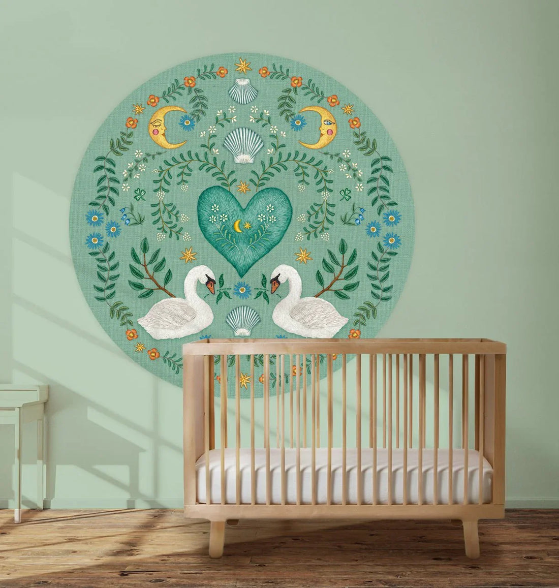 Behangcirkel Embroider Swan Green - Story of July