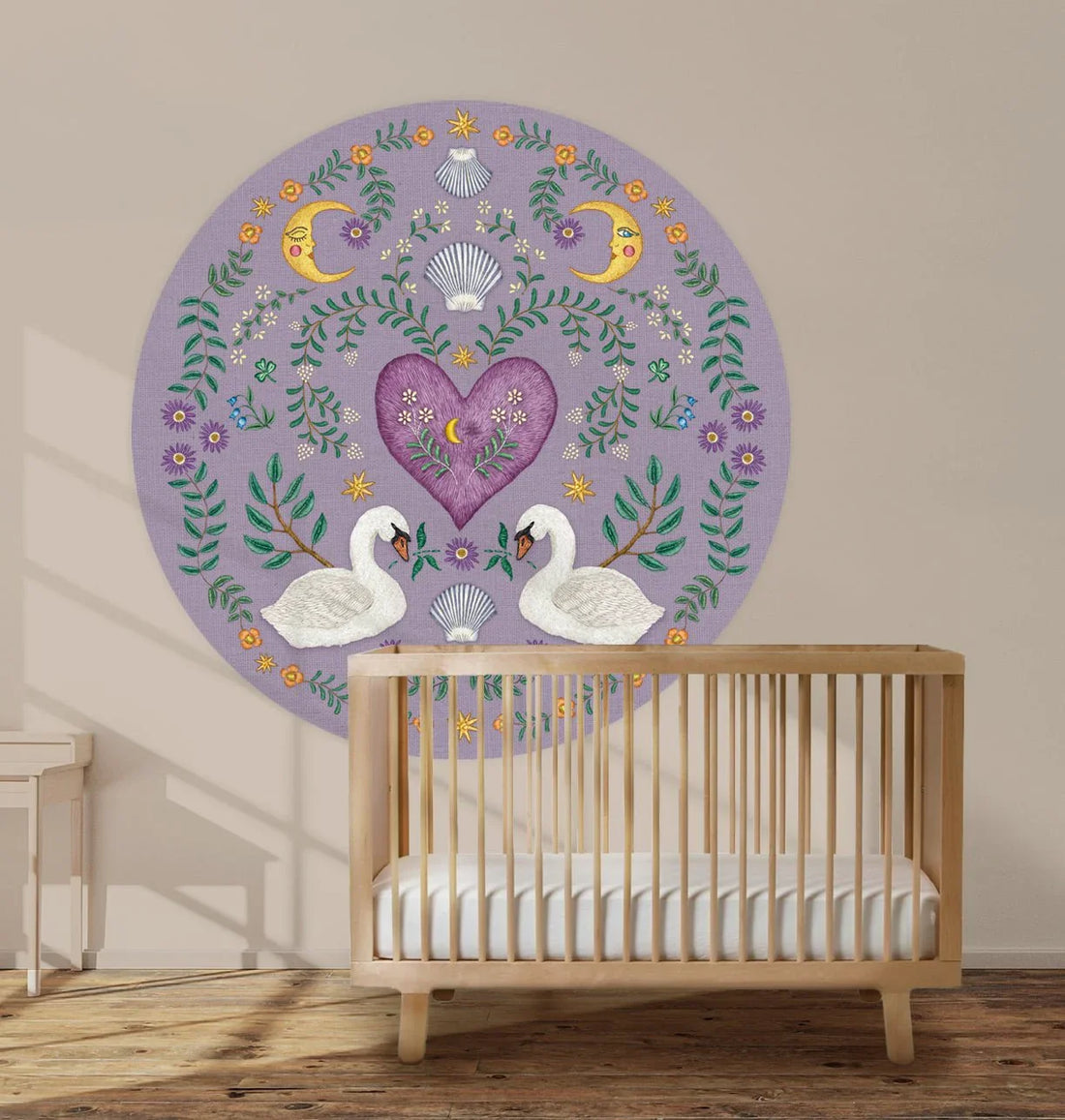 Behangcirkel Embroider Swan Purple - Story of July