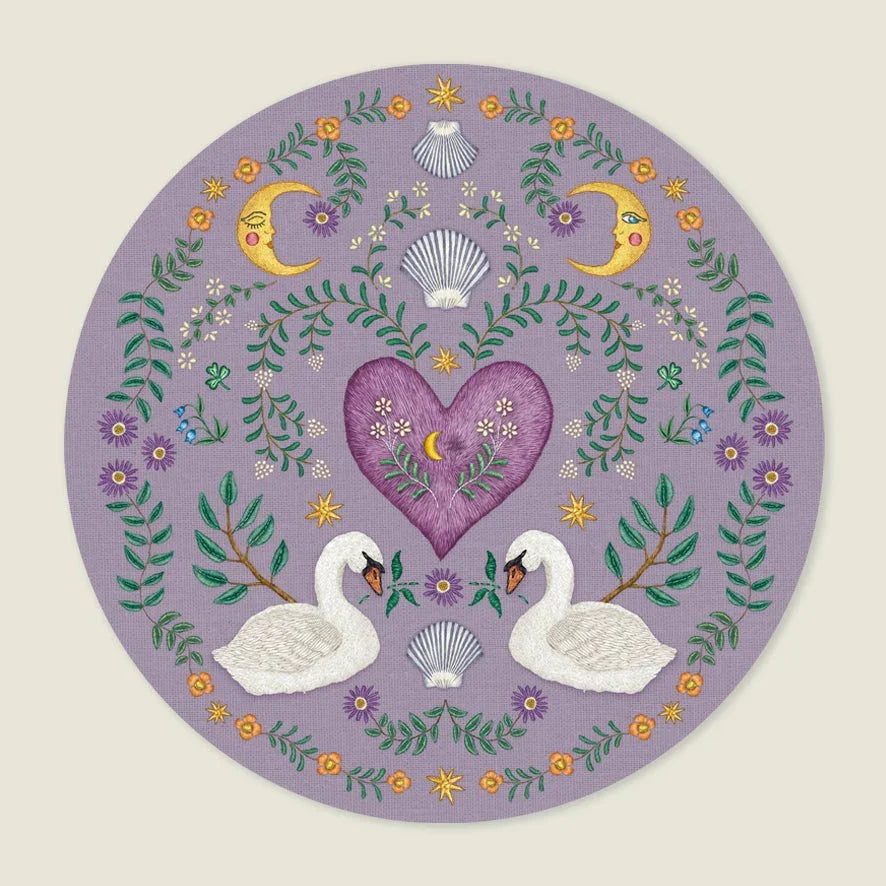 Behangcirkel Embroider Swan Purple - Story of July