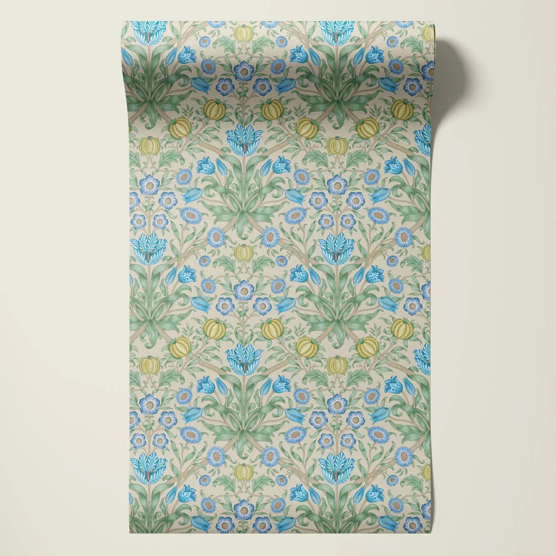 Behangsample Blooming Flowers Blue - Story of July