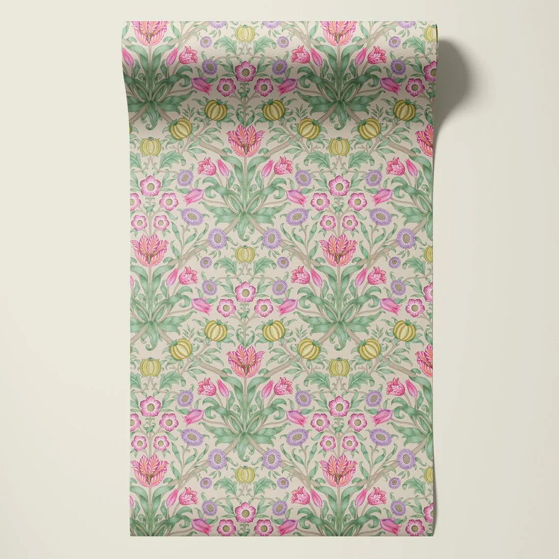 Behangsample Blooming Flowers Pink - Story of July