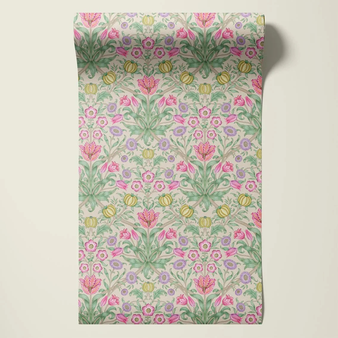 Behangsample Blooming Flowers Pink - Story of July