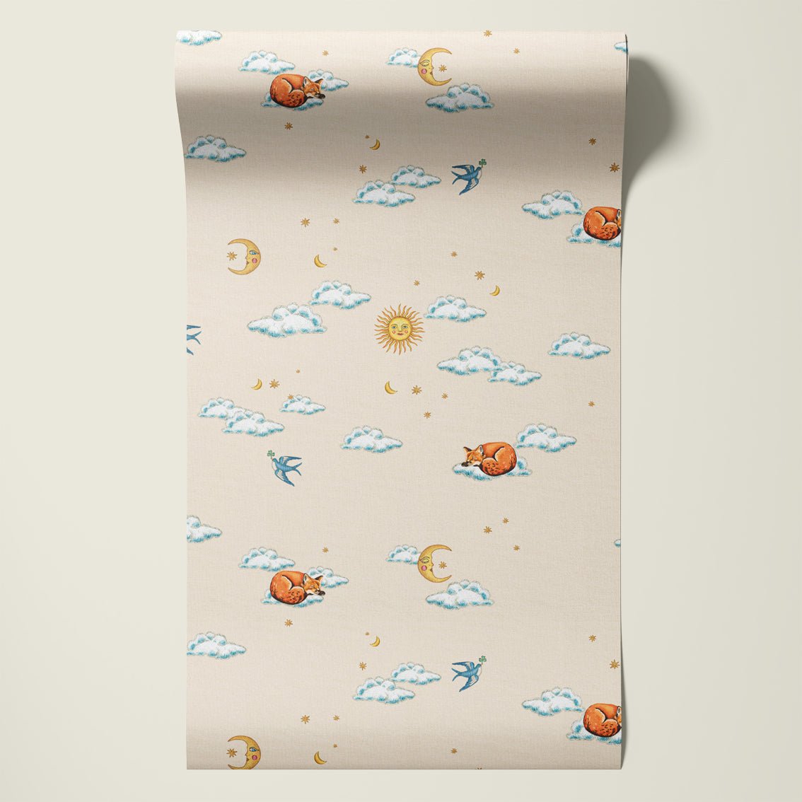 Behangsample Embroiderd Fox - Story of July