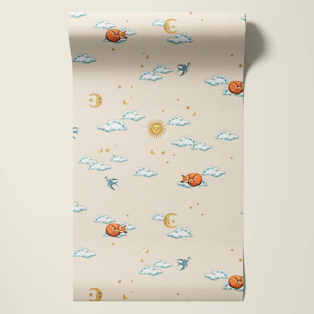 Behangsample Embroiderd Fox - Story of July