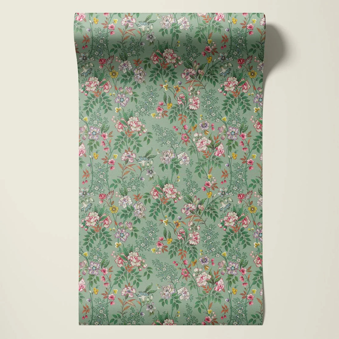 Behangsample Little Flowers Lightgreen - Story of July