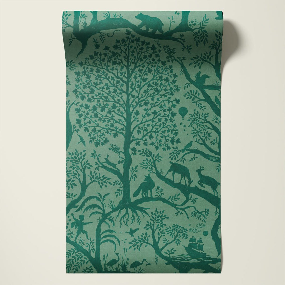 Behangsample Papercut Forest Green - Story of July