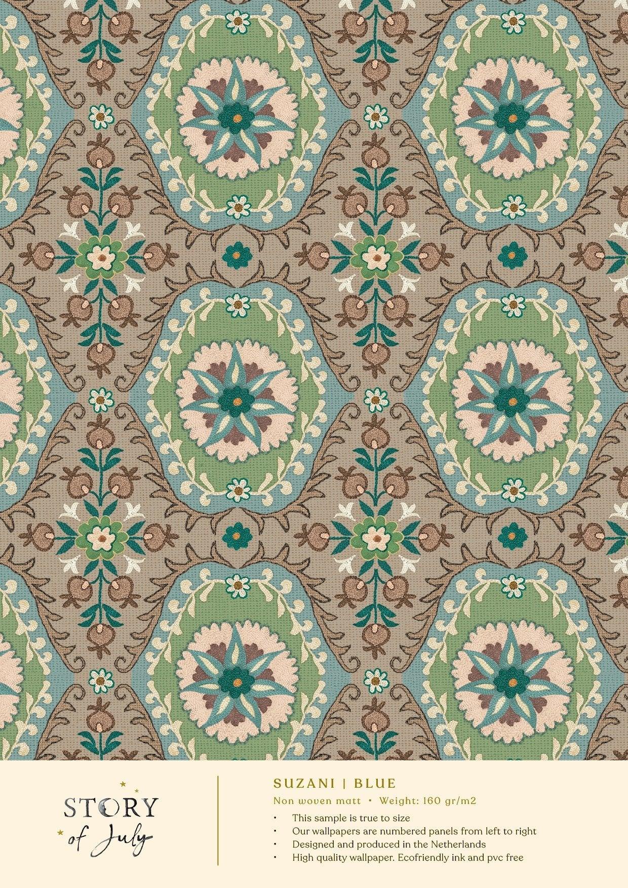 Behangsample Suzanni Blue - Story of July